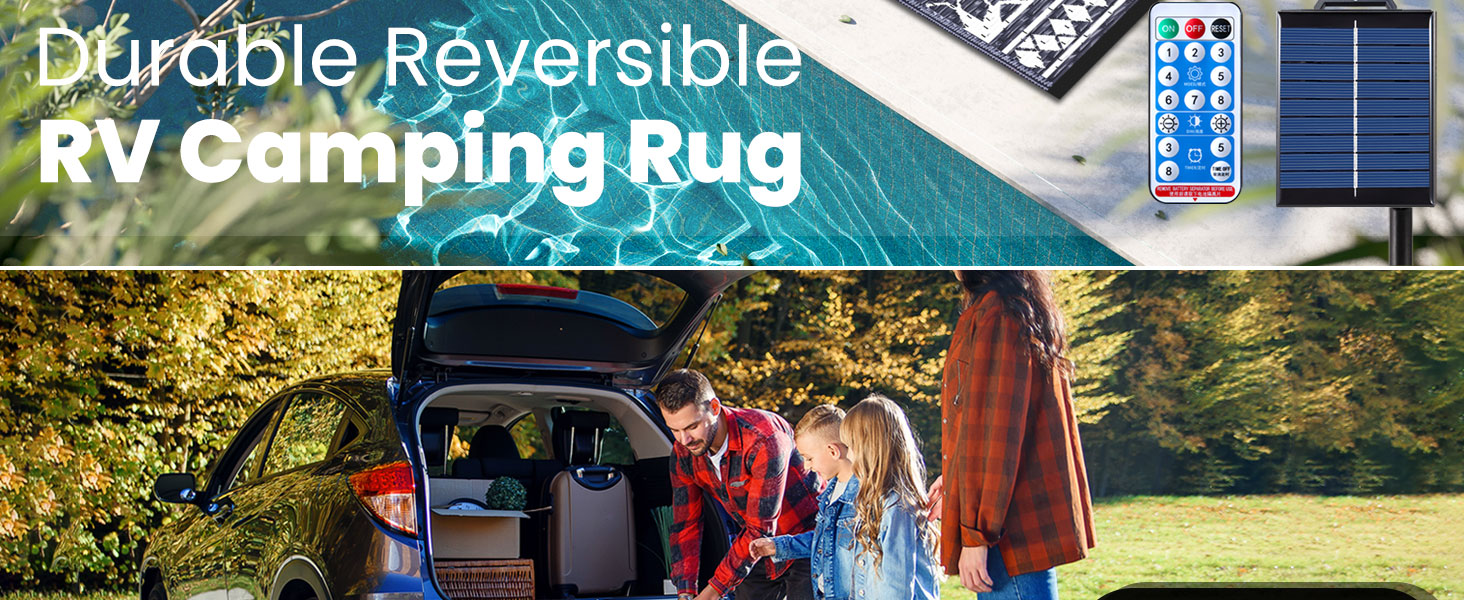 outdoor rug with lights