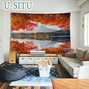 Amazon.co.jp: U-SITU タペストリー 壁掛け 壁飾り 大木 枝下 葉