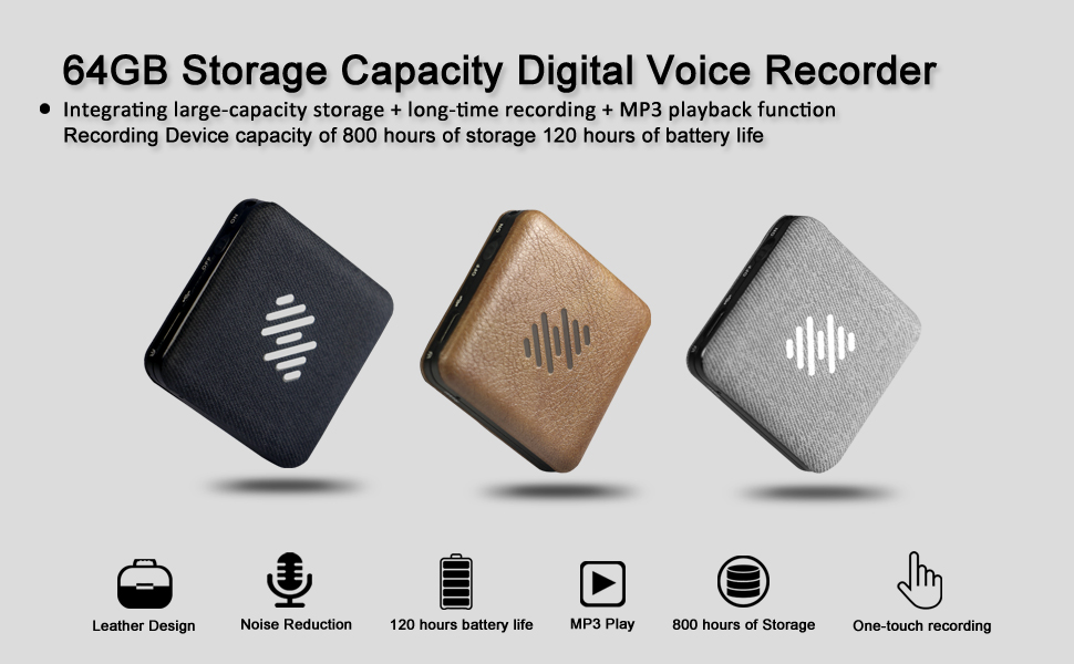 64GB Storage Capacity Digital Voice Recorder