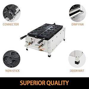 Stainless steel machine body. Detachable drip pan for easy cleaning.