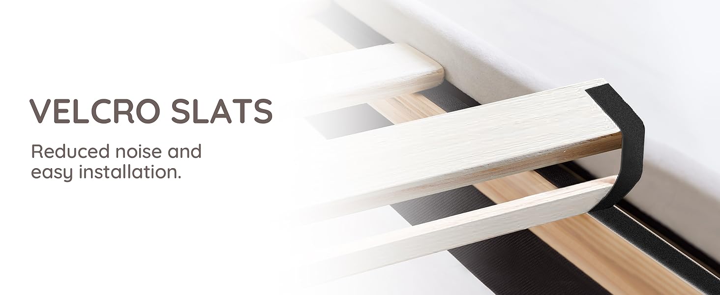 Bed Frame Velvet Fabric Upholstered Footboard strong wood slats