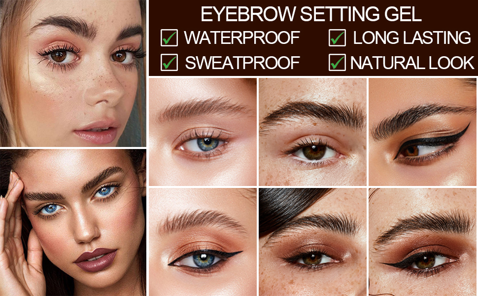 Eyebrow Setting Gel, 2Pcs Clear brow Gel for Feathered