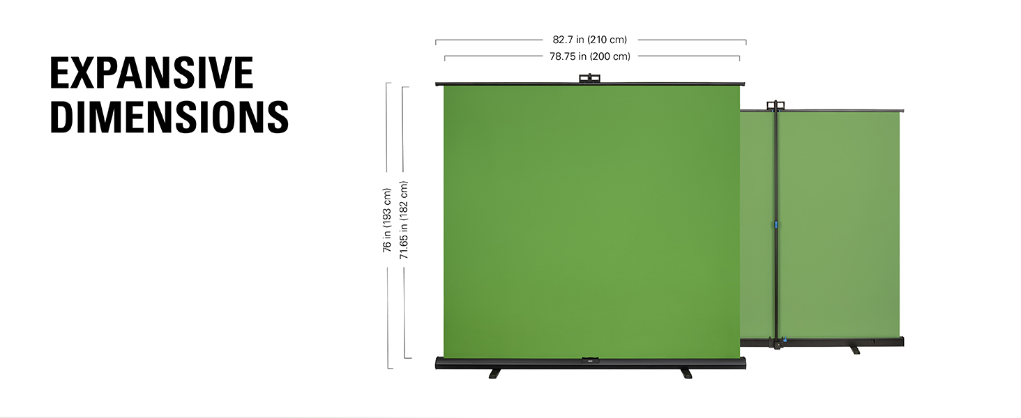 Elgato Green Screen XL Extra Wide 2x1.82m Chroma Key panel, WrinkleResistant Fabric for