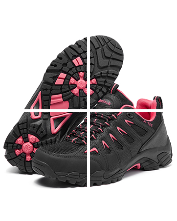 black red waterproof outdoor shoes for womens