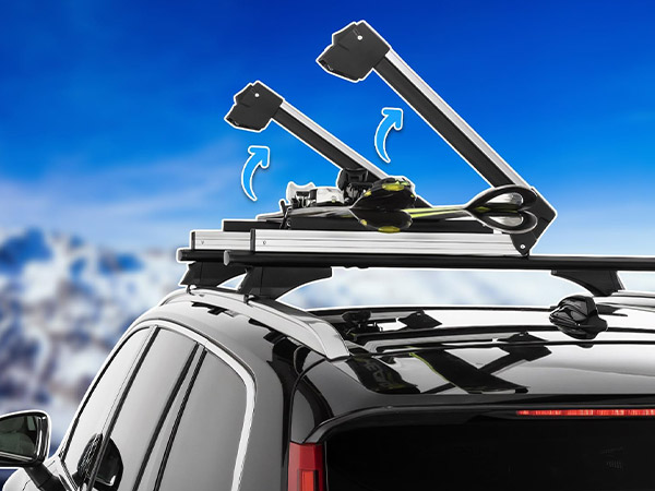スキー Thlue car rack system Amazon.com: OMAC Ski Rack for Car Roof, 23.6