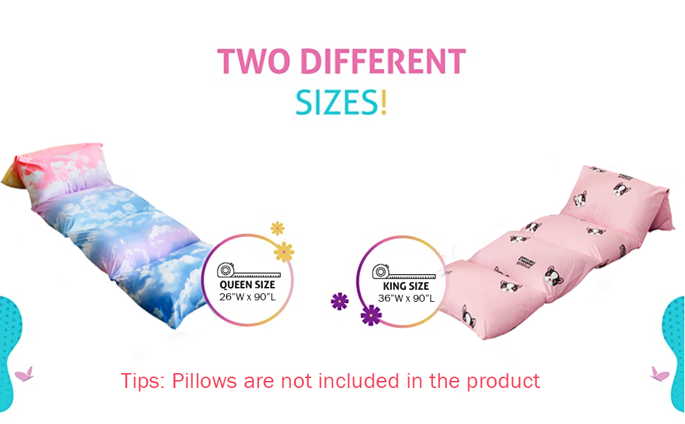 ZIQINPSQ Floor Cushion Cover, Mattress, Bed, Lounger, Pillow, Bed