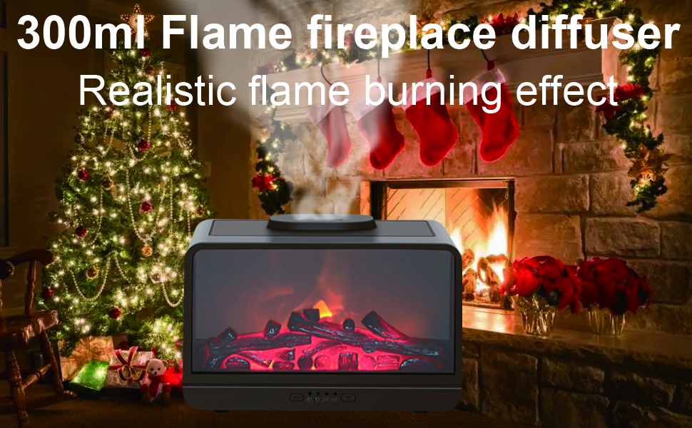 BURFLO Upgraded 300ml Flame Fireplace Essential Oil