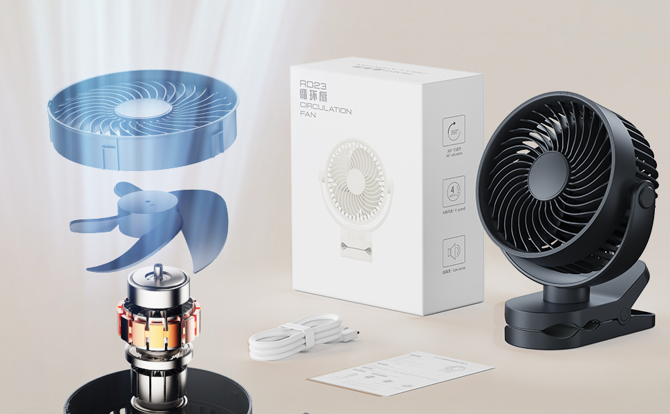 portable clip on desk fan