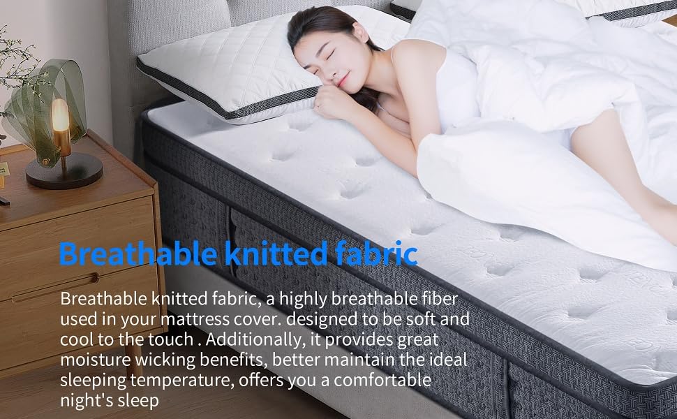 KOW 12 in Cal King Hybrid Mattress in a Box,Gel Memory Foam