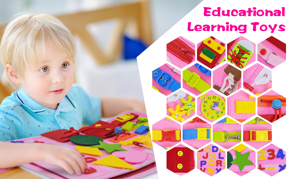 Toddler Busy Board, Montessori Sensory Board Toys, Preschool Toddler