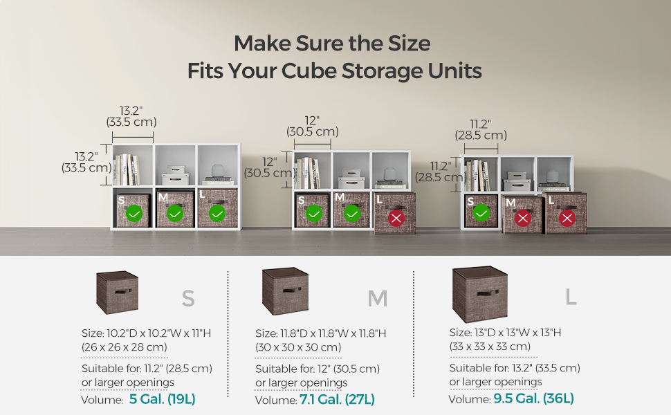 Amazon.com - SONGMICS Storage Cubes, 13-Inch Non-Woven