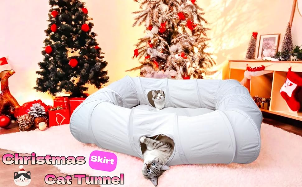 Cat tunnel cool Christmas Tree Cat Tunnel Skirt Present