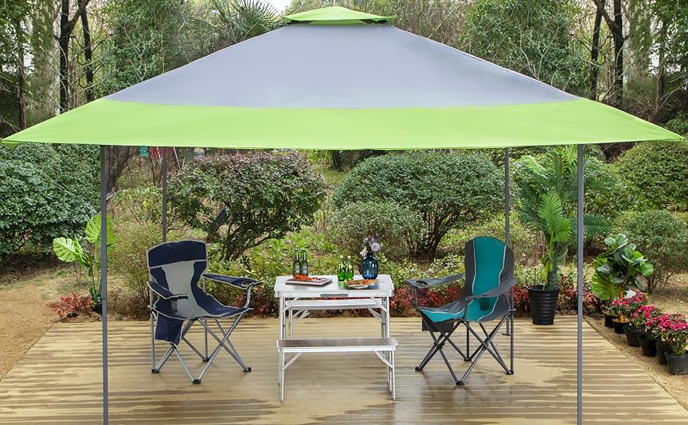 PHI VILLA Easy Setup 13x13 Pop Up Canopy Gazebo Outdoor