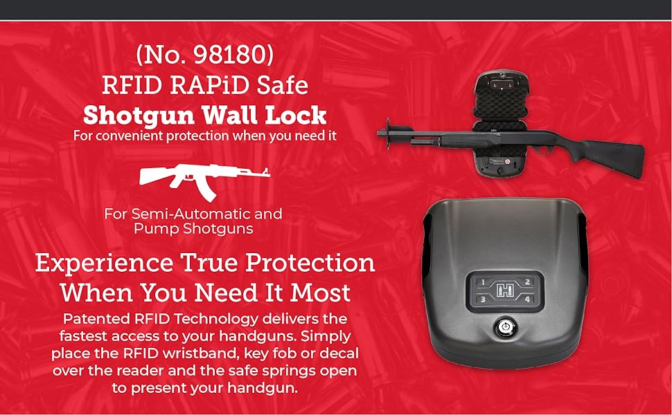 Hornady Rapid Safe Wall Mount for Long Guns RFID Entry Quick Access Safe For