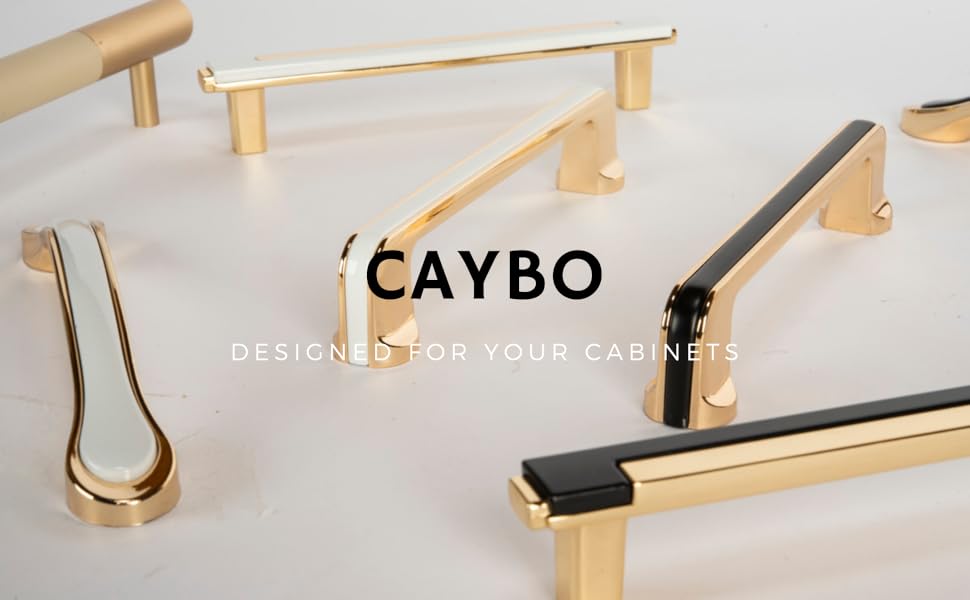CAYBO 5 Inch (128mm) Gold Drawer and Handle Set Unique Modern
