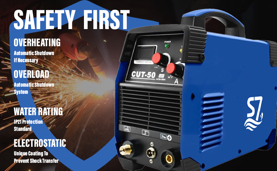 Plasma Cutter, CUT50 50 Amp 110V/220V Dual Voltage AC DC IGBT Cutting