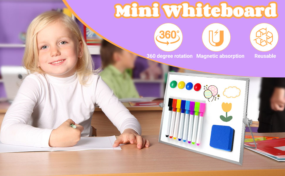 Mini Whiteboard, Small Dry Erase Whiteboard with Stand 20 X 30 cm