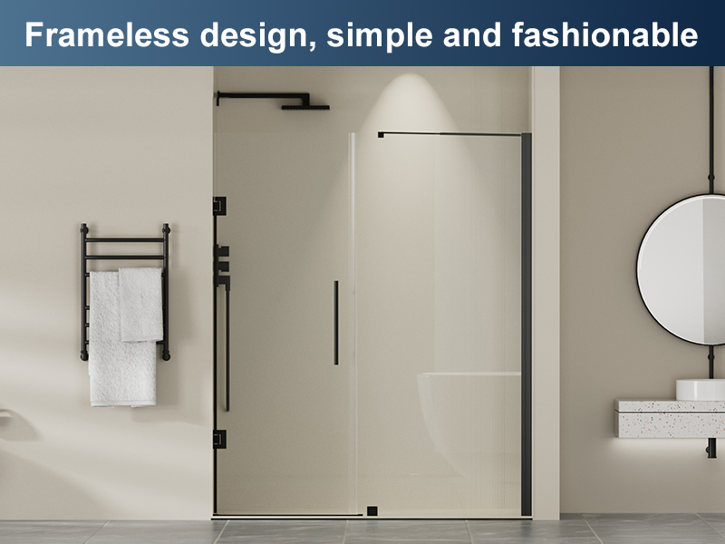 Findepot Frameless Pivot Glass Shower Door 42