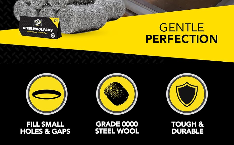 24pk Steel Wire Wool 0000 Extra Fine Steel Wool Mice 0000 Grade