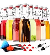 8-Pack 8.5oz Flip Top Glass Bottles, Swing Top Beer Brewing Bottle for Fermentation, Kombucha, Ke...