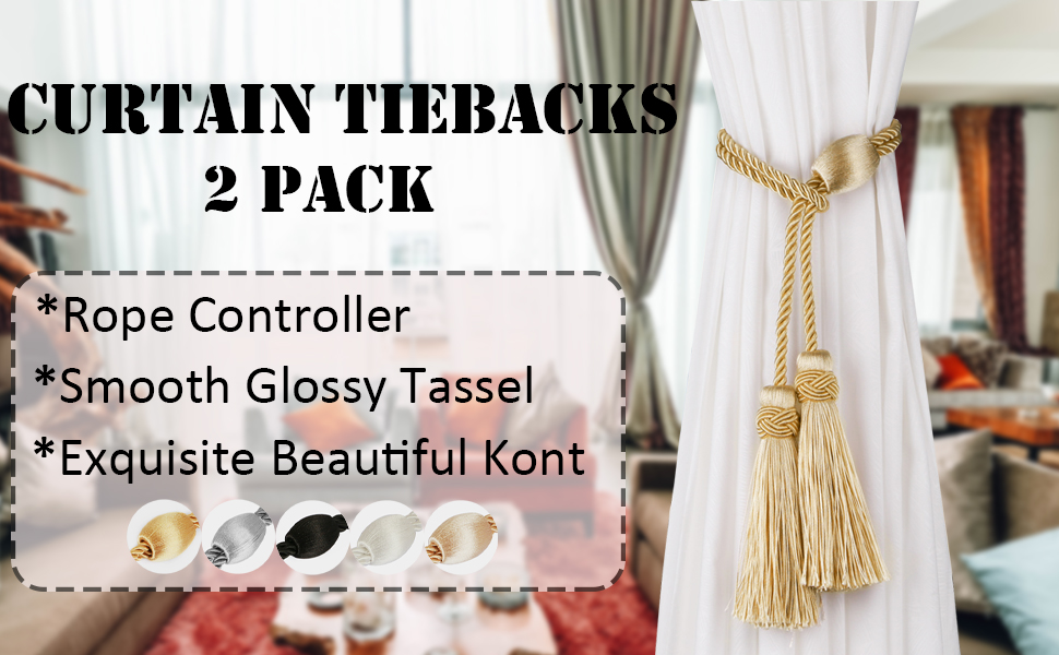 HedongHexi Curtain Tiebacks with Tassel,Modern Rope Window