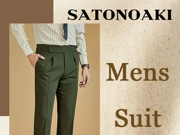 Mens Suit Pants Classic Gurkha Pants Formal Business Casual