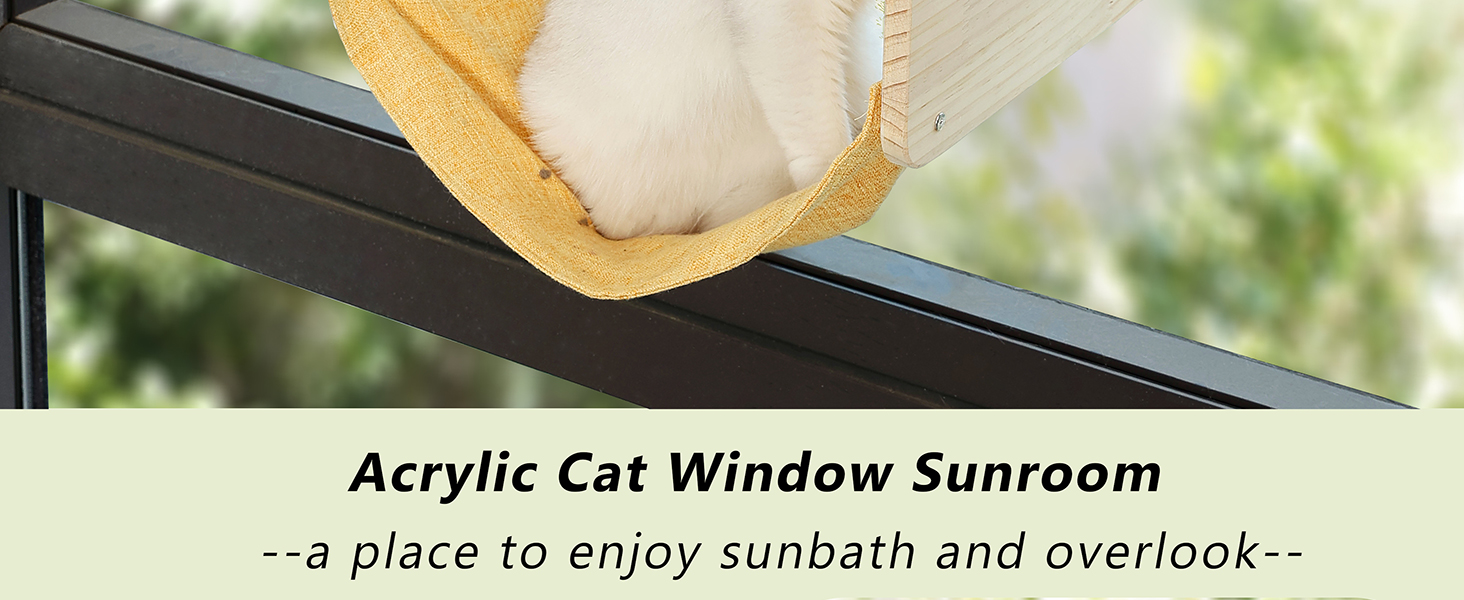 Cat Window Bed with Clear Acrylic Perch, Cordless Cat