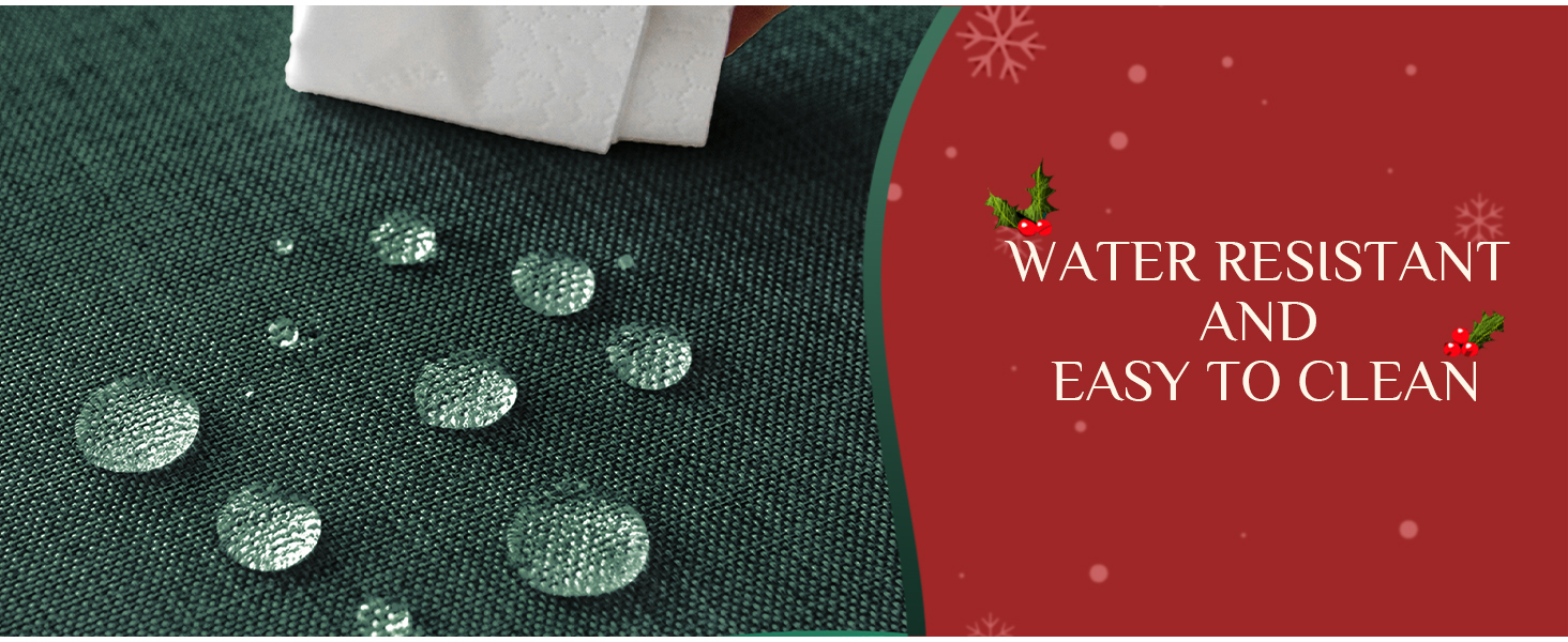 Softalker Christmas Linen Textured Rectangle Tablecloth