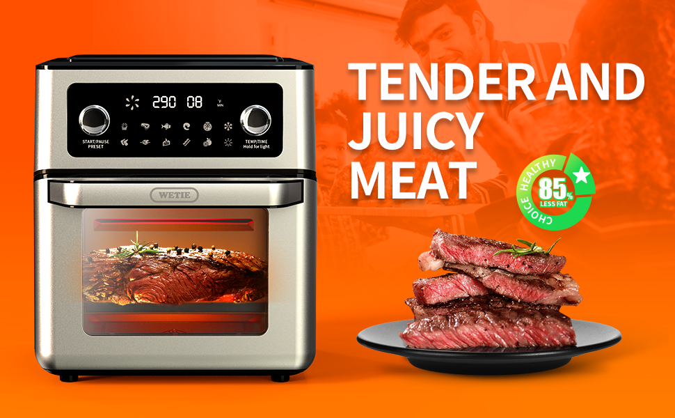 WETIE FO12B Air Fryer, 13 QT Air Fryer Oven, 1700W Toaster