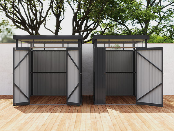 Outsunny 5.3 x 8.5ft Galvanised Steel Garden Shed, Metal