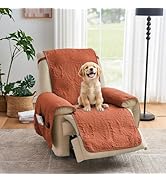 Pamhaven Orange Quilted Recliner Covers, Waterproof Recliner Chair Covers, Lazy Boy Chair Covers,...