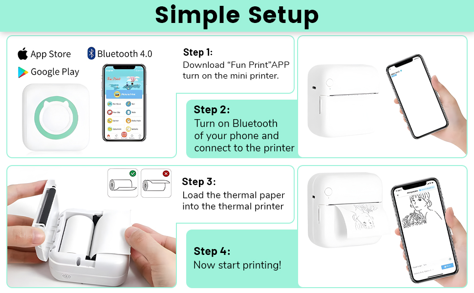 Mini Thermal Printer Portable Sticker Printer