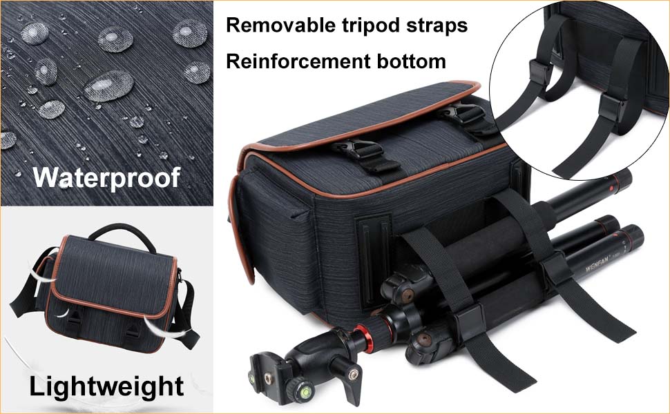 camera bag waterproof tripod straps