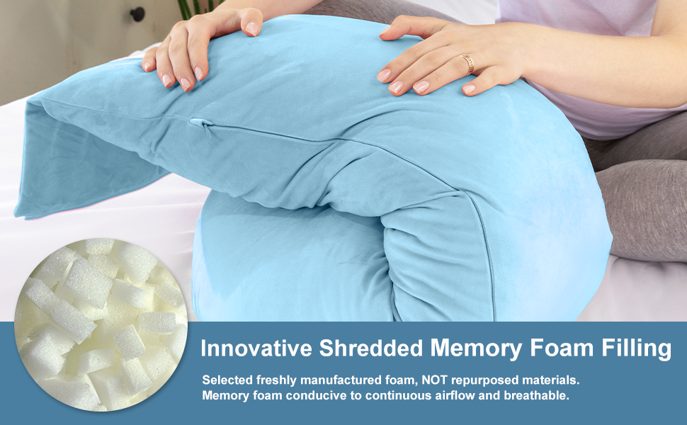 LUXETILE Pregnancy Pillow Body Support, Shredded Memory