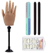 Silicone Practice Hand for Acrylic Nails, Mannequin Hands for Nails Practice with Bracket, Life S...
