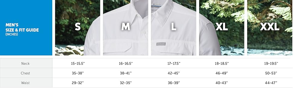 Men's long sleeve shirt sizing