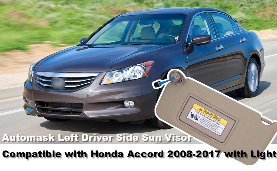 Left Driver Side Sun Visor Compatible with Honda Accord