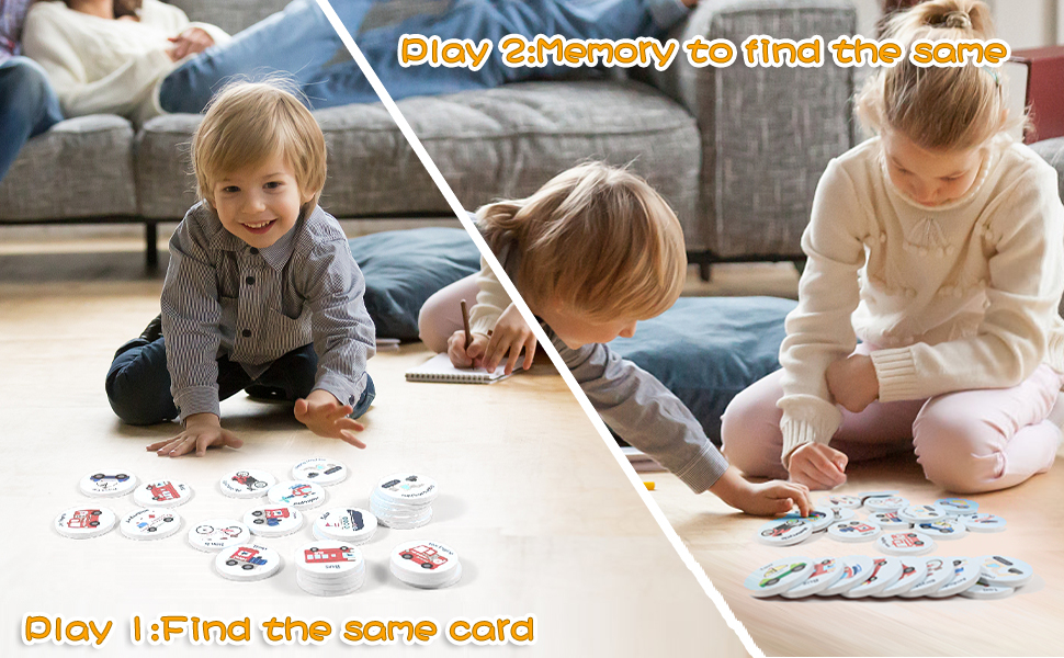 Wooden Match Memory Game for Kids, Protado 24Pc Memory