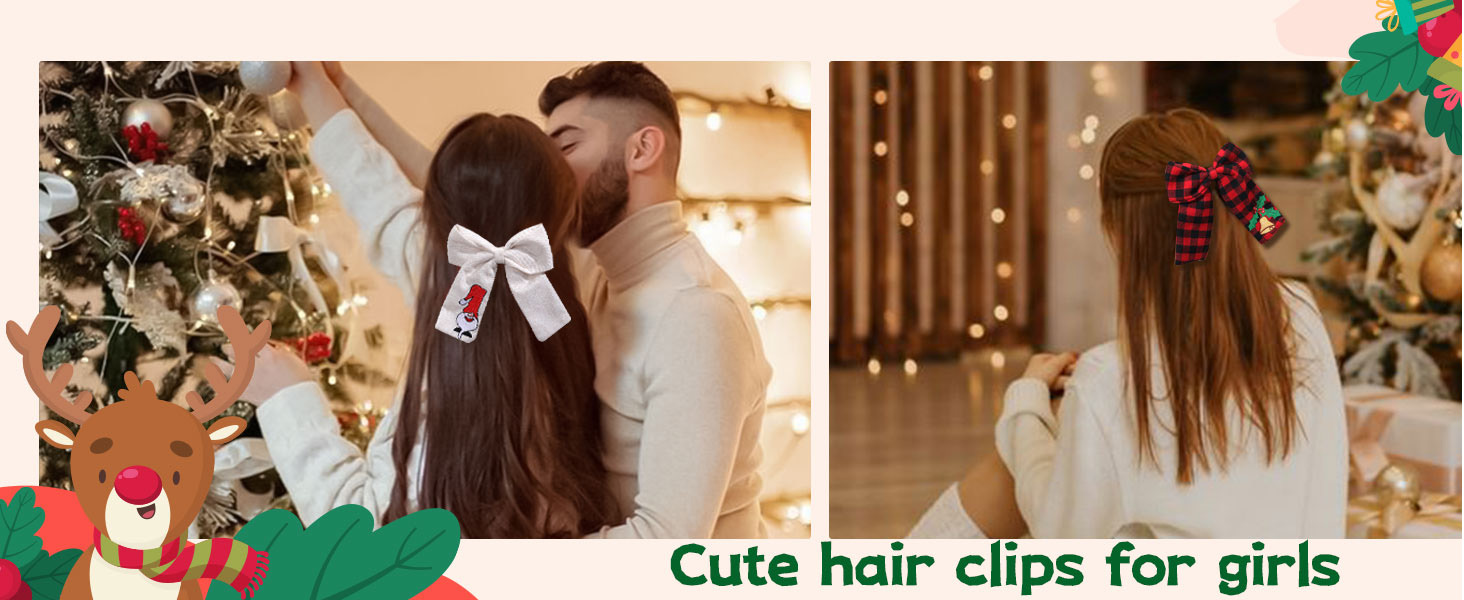 Christmas hair clips