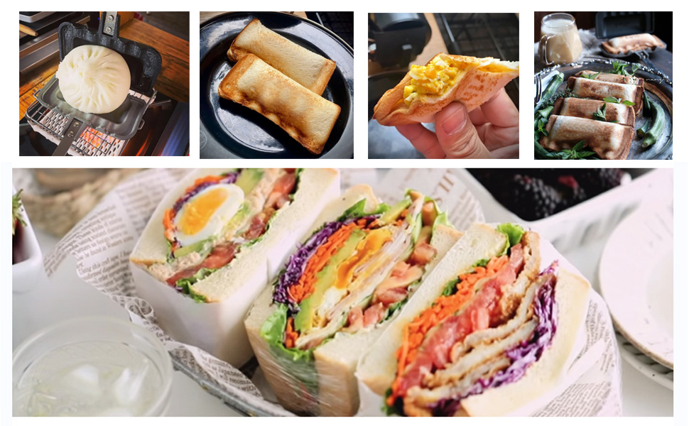 MINILIF DoubleSided Sandwich Baking Pan,Hot Sandwich Maker,Double Sided Frying Pan