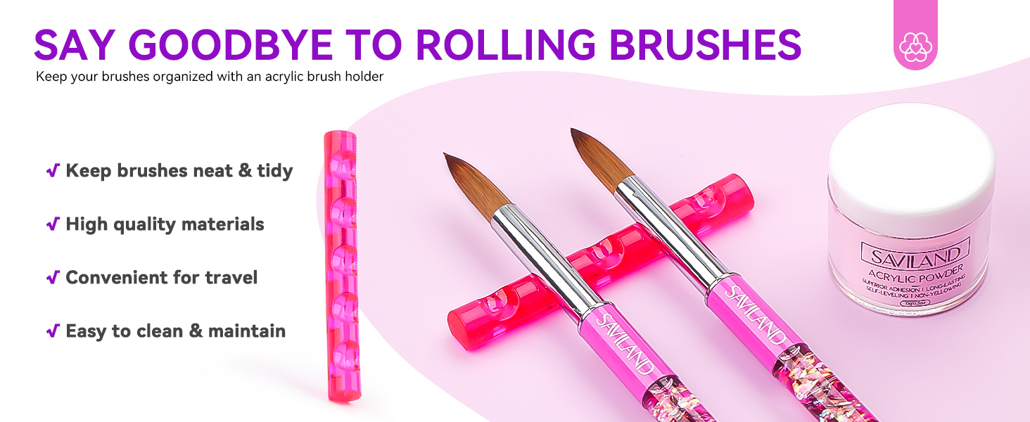 SAVILAND Acrylic Nail Brush Set Size 8/10/14/16 Acrylic Nail Brushes for Acrylic