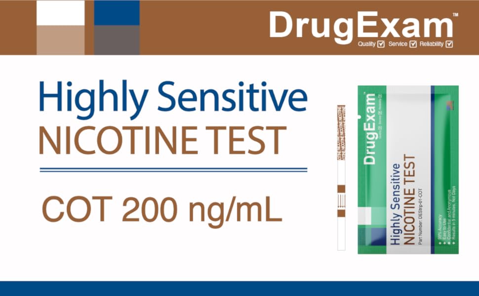 10 Pack DrugExam Made in USA, Nicotine Tobacco Cotinine