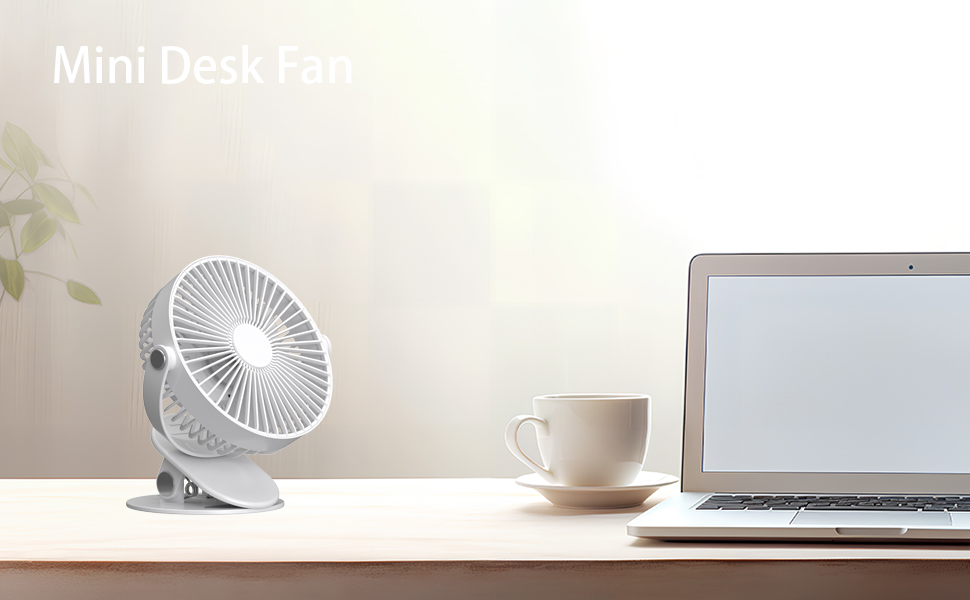 USB Clip on Fan, USB Desk Fan, 6 Inch Rechargeable TableTop