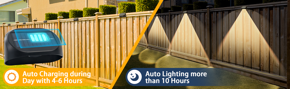 Solar power fence lights