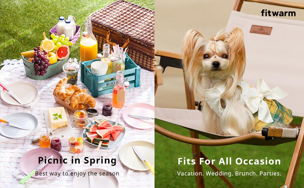 Fitwarm Holiday Theme Dog Dresses for Easter Mothers Day Christmas New Year Halloween