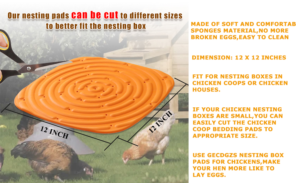 Gecdgzs 6 PCS Nesting Box Pads for Chickens, Washable