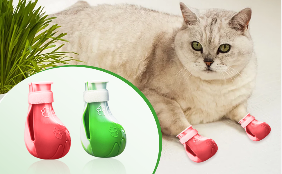 Zaruatu 4 Pcs Cat Boots for Cats Only Cat Claw Covers