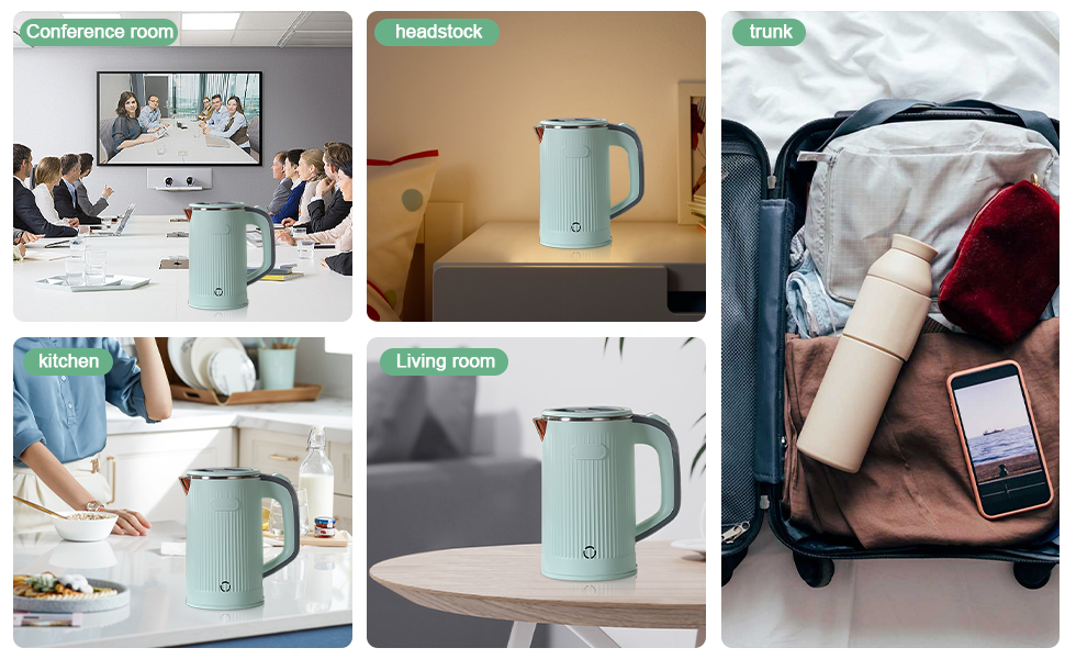 Small Electric Kettle 0.8L Mini Travel Tea Kettle Portable Hot Water