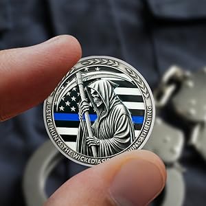 police challenge coins display