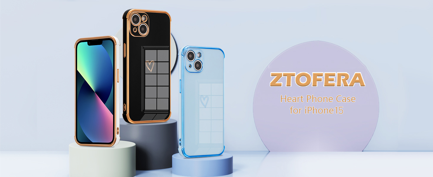 iPhone 15 case heart pattern